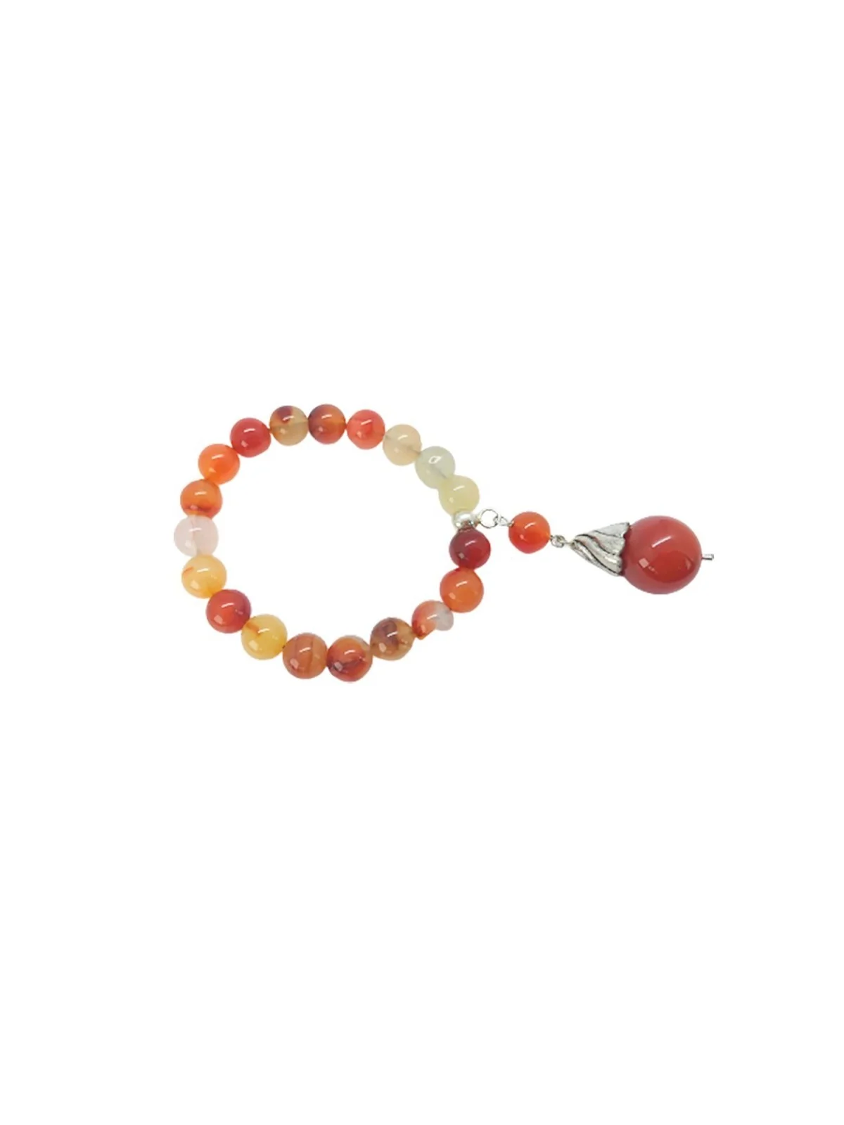 pulsera de agatas fuego con colgante de agata