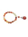 pulsera de agatas fuego con colgante de agata