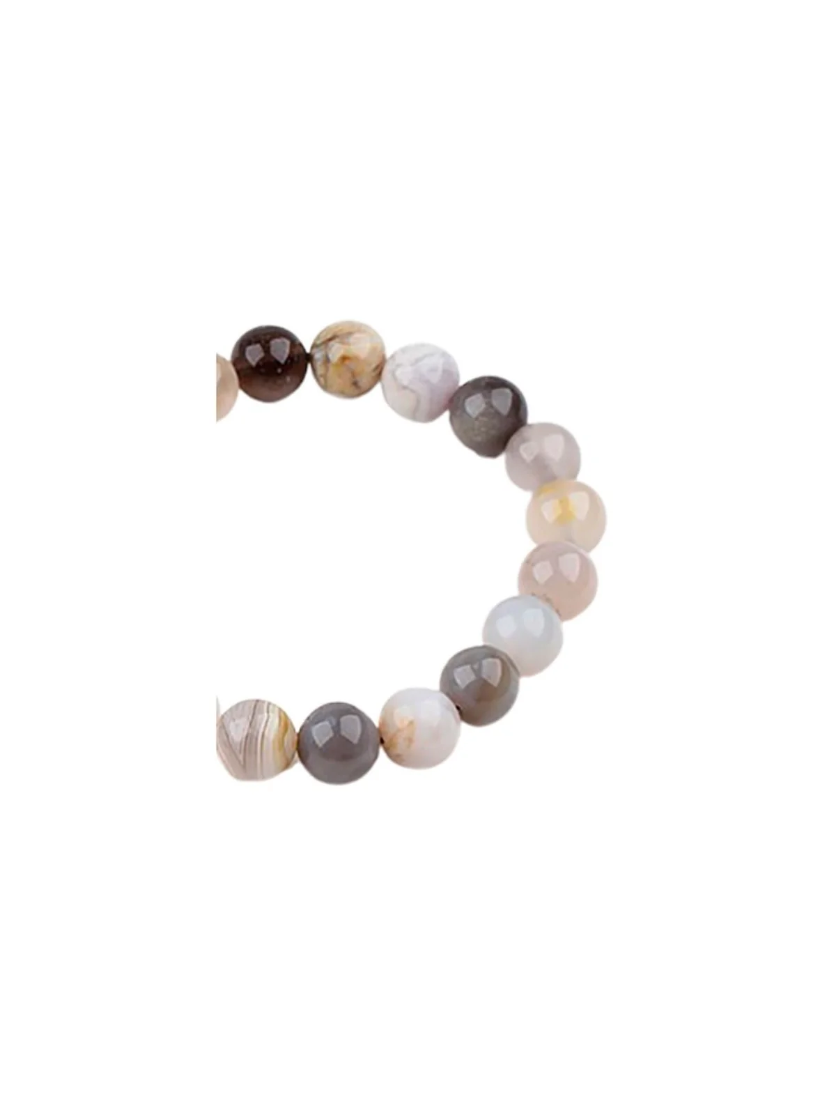 pulsera de agatas grises con colgante de agata
