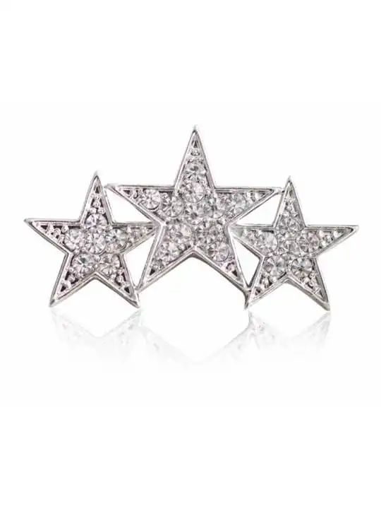 Broche estrellas con circonitas