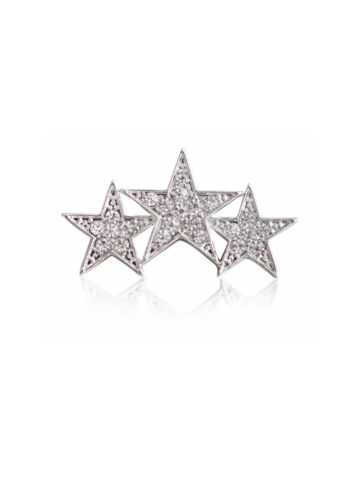 Broche estrellas con circonitas
