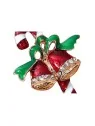 detalle de broche de la navidad con baston de caramelo