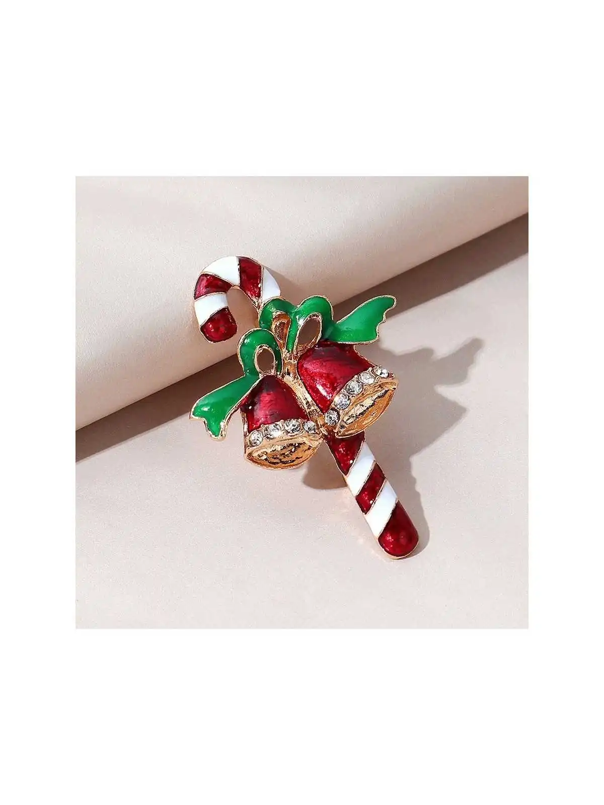 broche de la navidad baston de caramelo