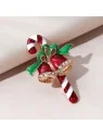 broche de la navidad baston de caramelo