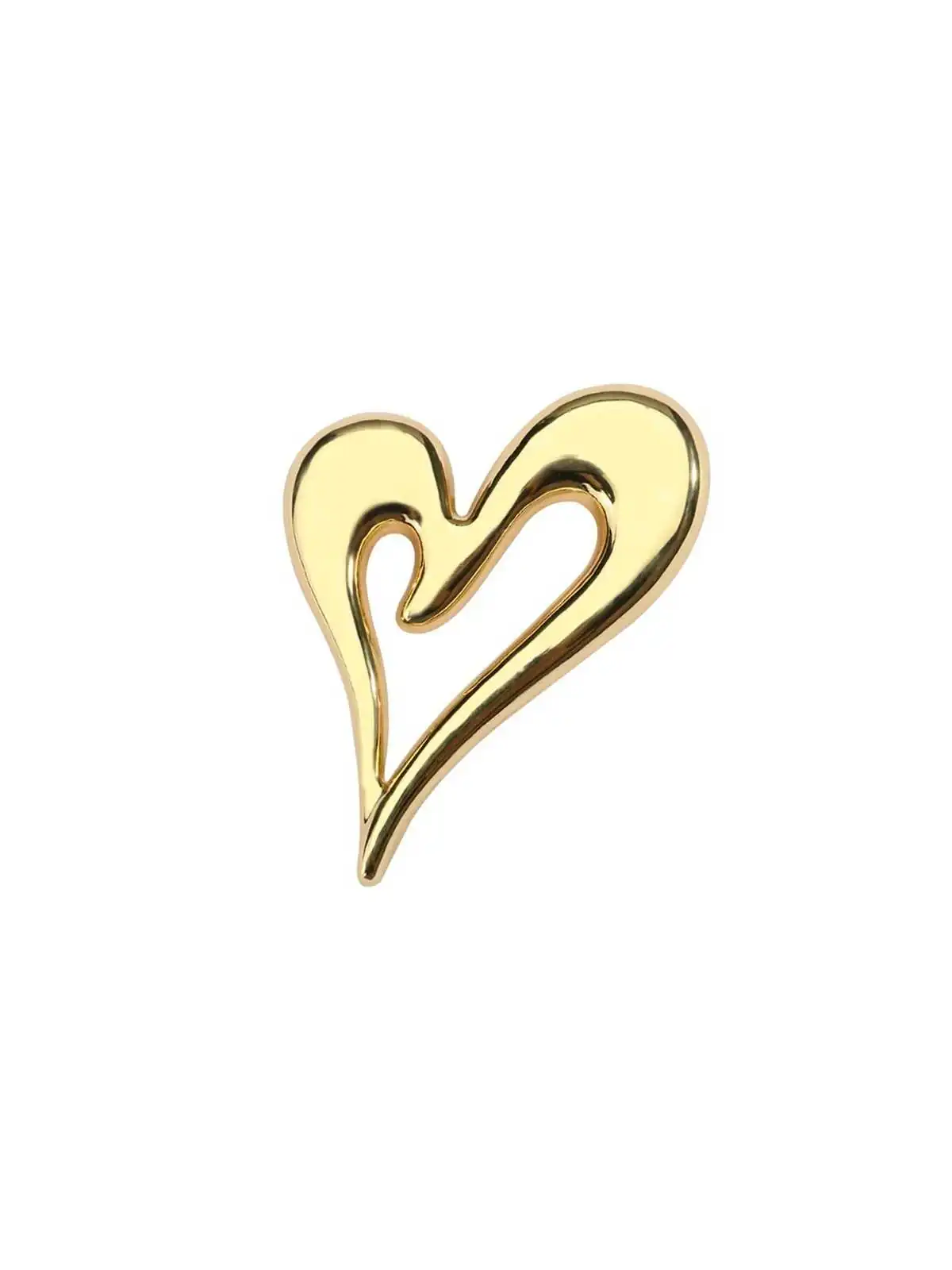 broche corazón dorado XL