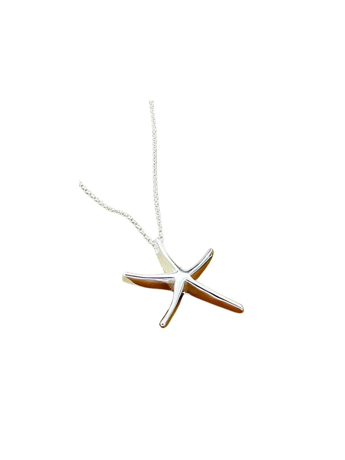 collar estrella de mar plateada