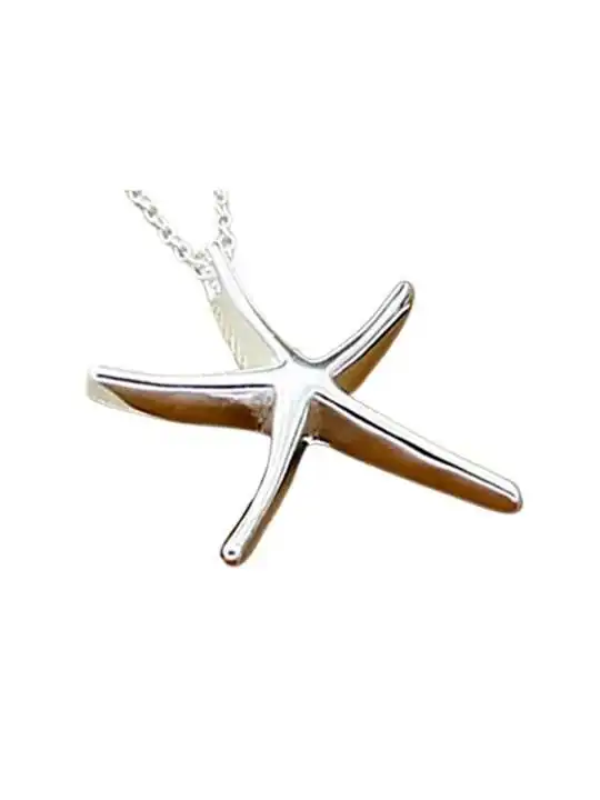 colgante estrella de mar plateado