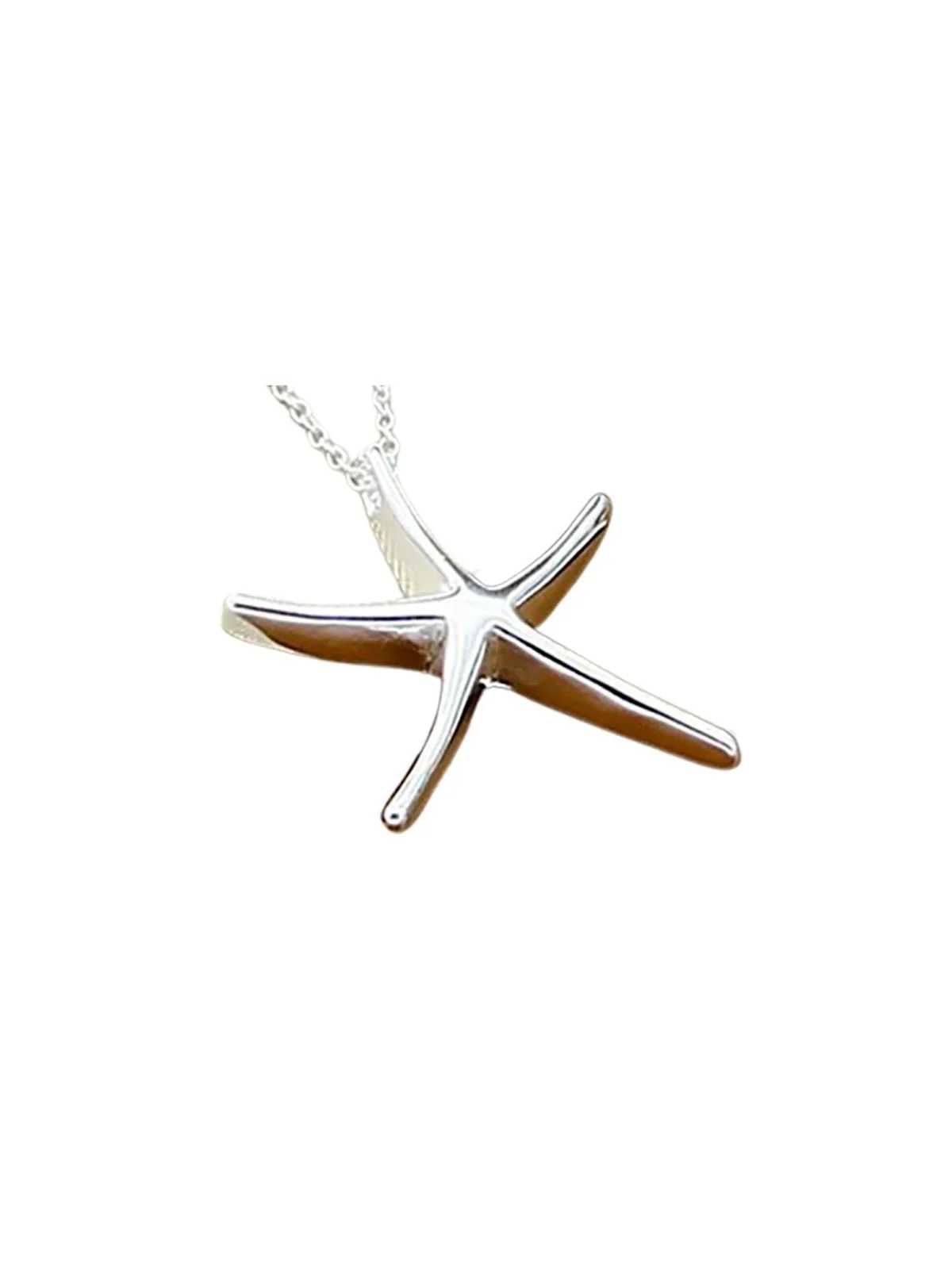 colgante estrella de mar plateado