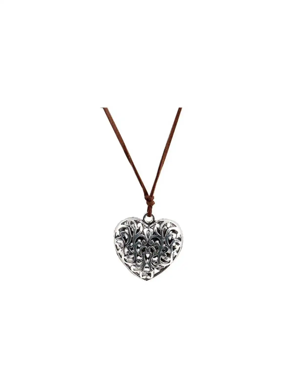 colgante corazón de filigrana plateada