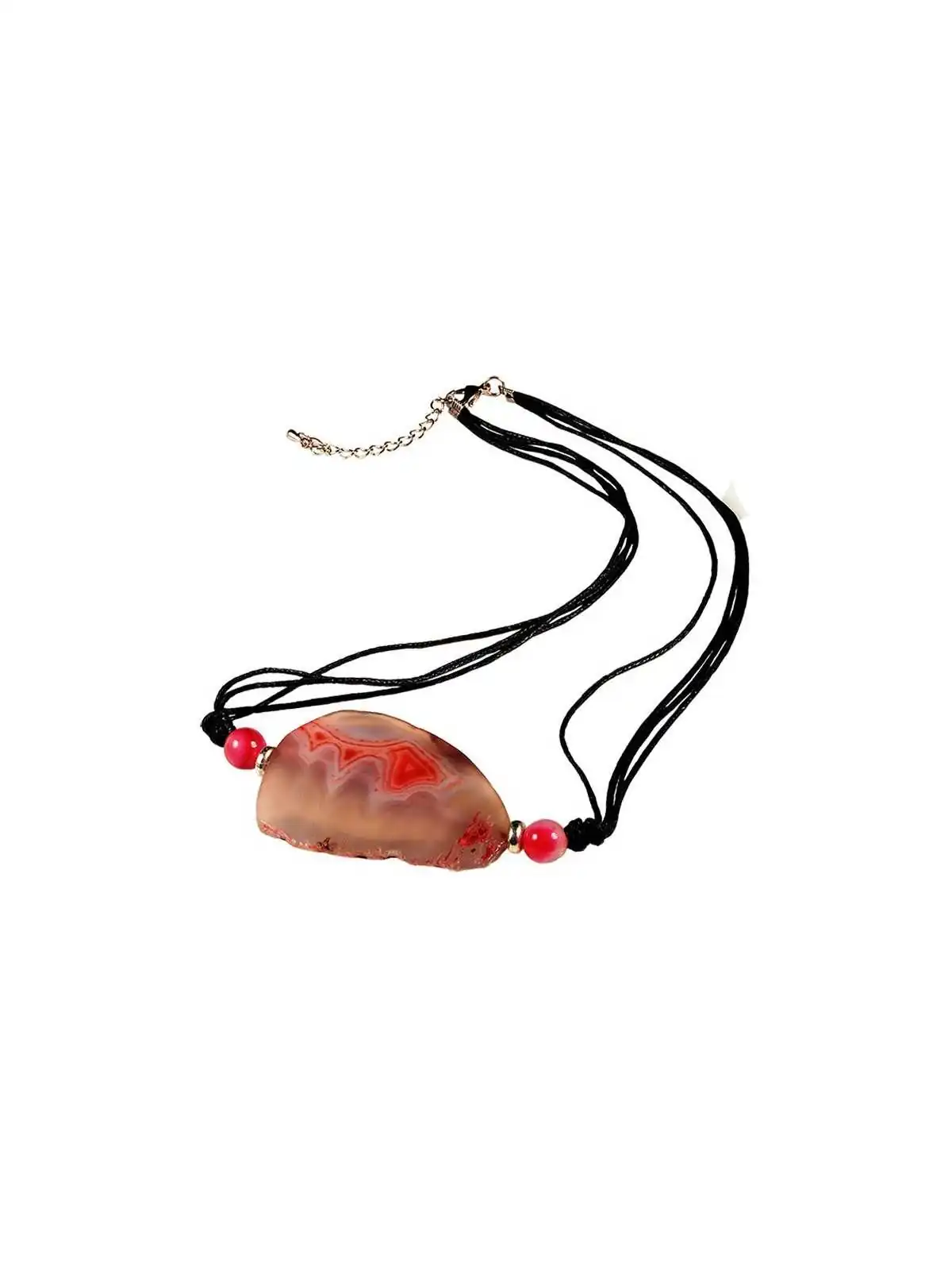 collar agata rosa natural 