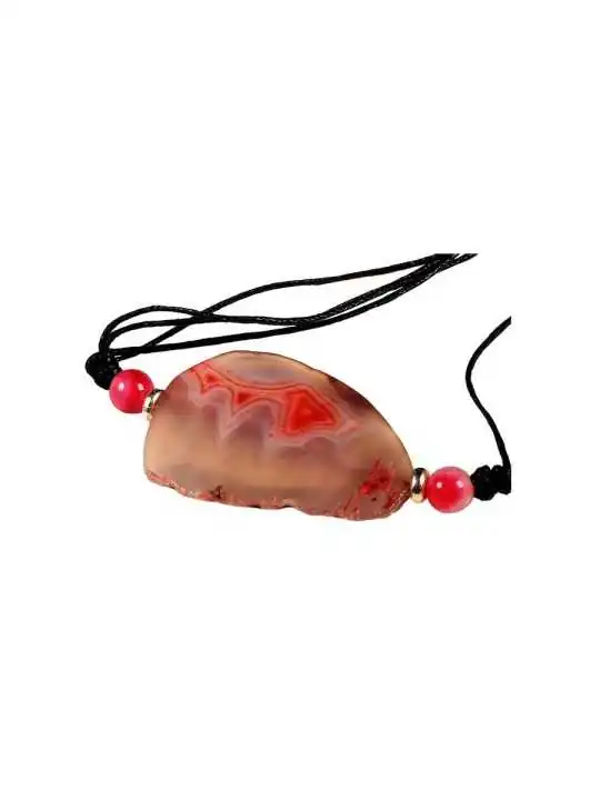 colgante con agata rosa irregular