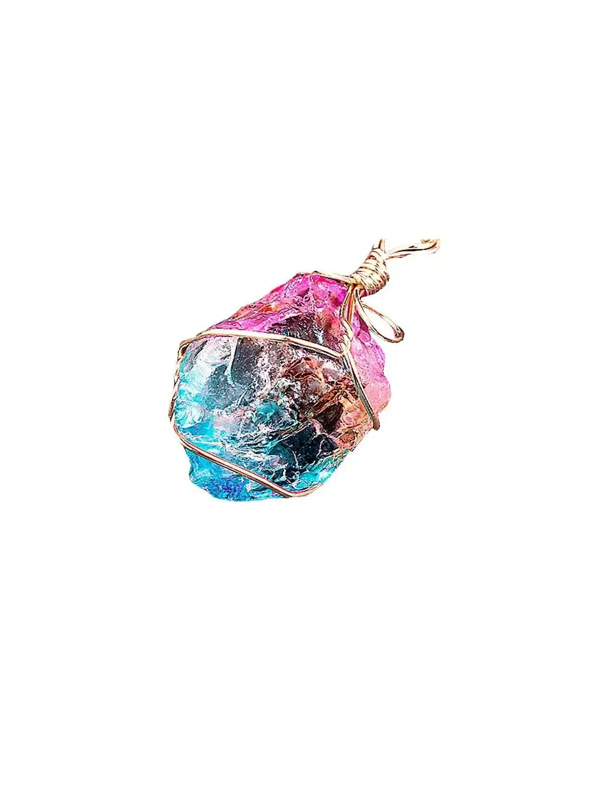 collar con colgante de agata con colores arcoiris
