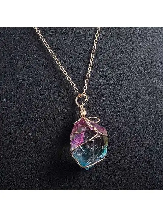 precioso colgante con agata multicolor