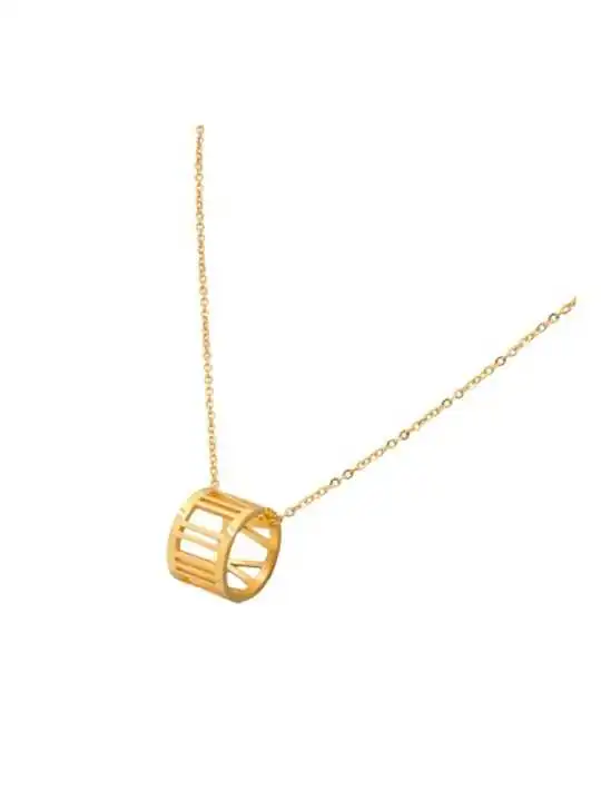 collar con colgante dorado numeros romanos