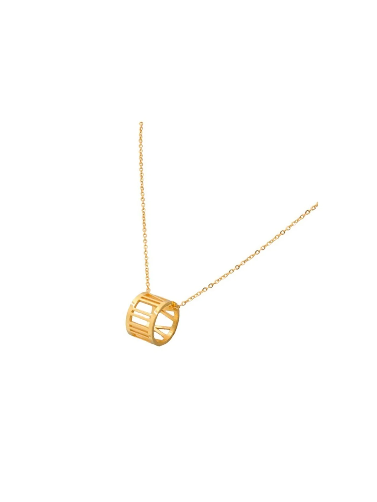 collar con colgante dorado numeros romanos