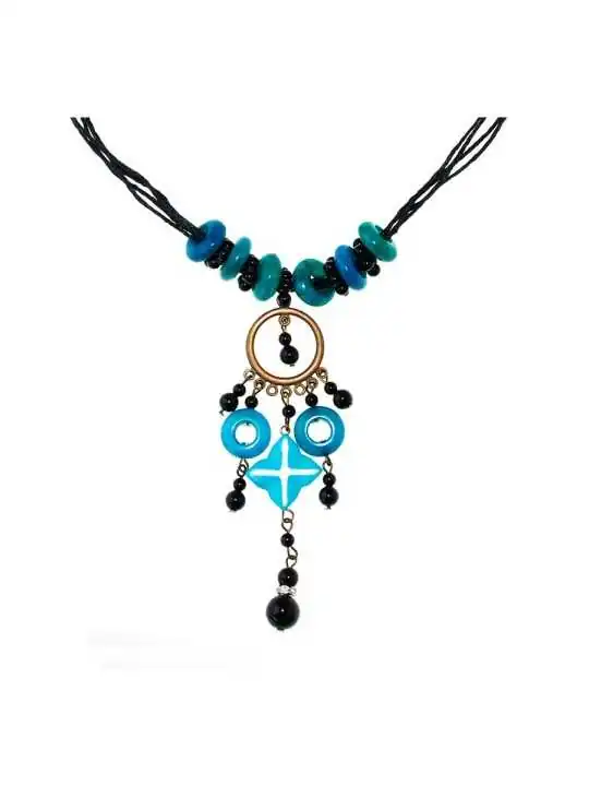 collar con colgante de agata verde