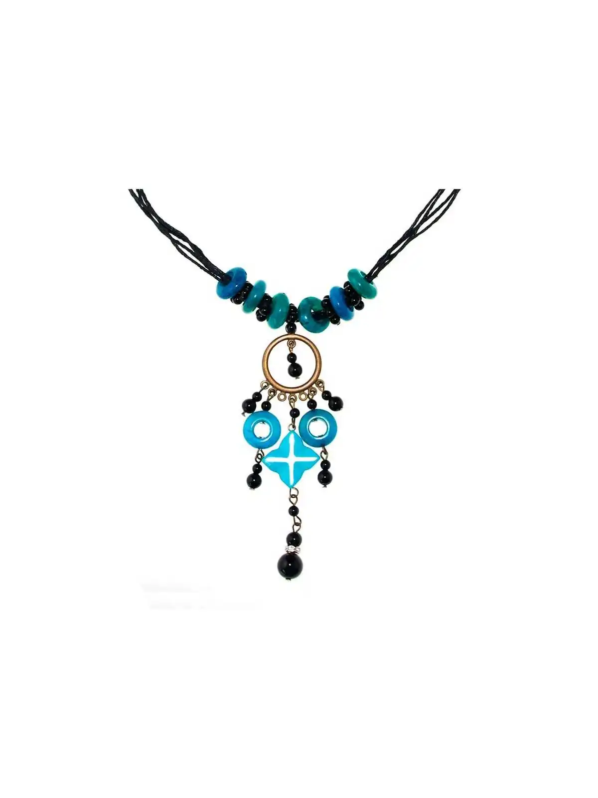 collar con colgante de agata verde