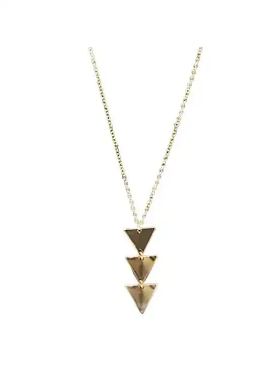 colgante tres triangulos dorado