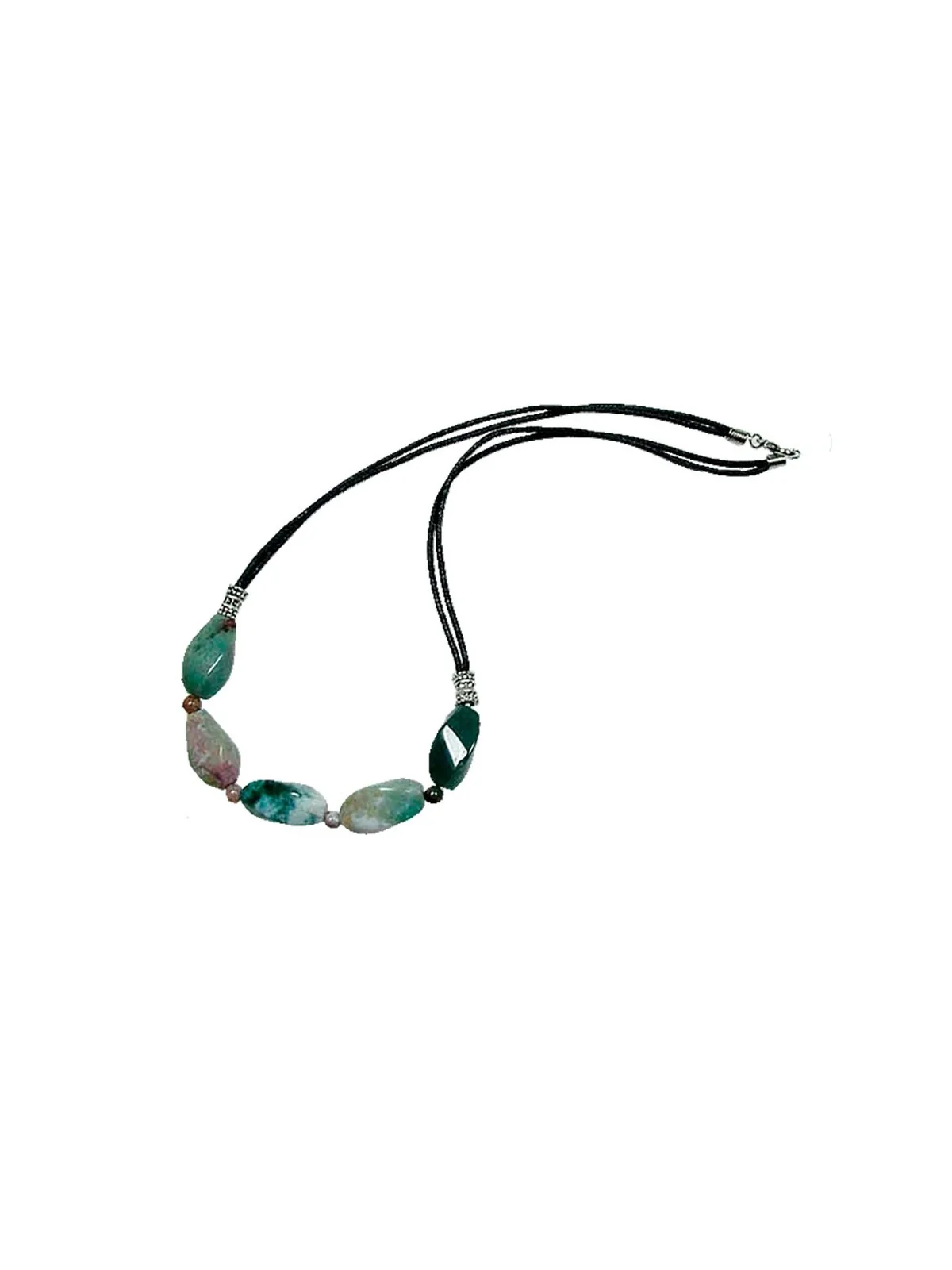 collar agatas de la india verdas naturales