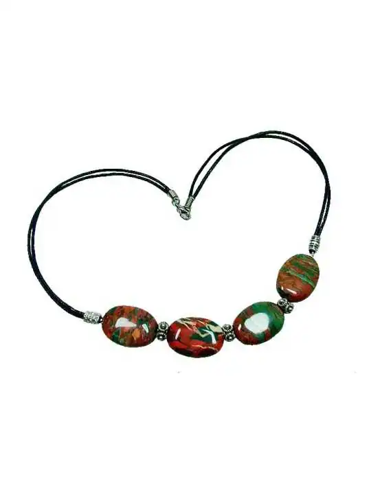 collar con agatas musgo naturales