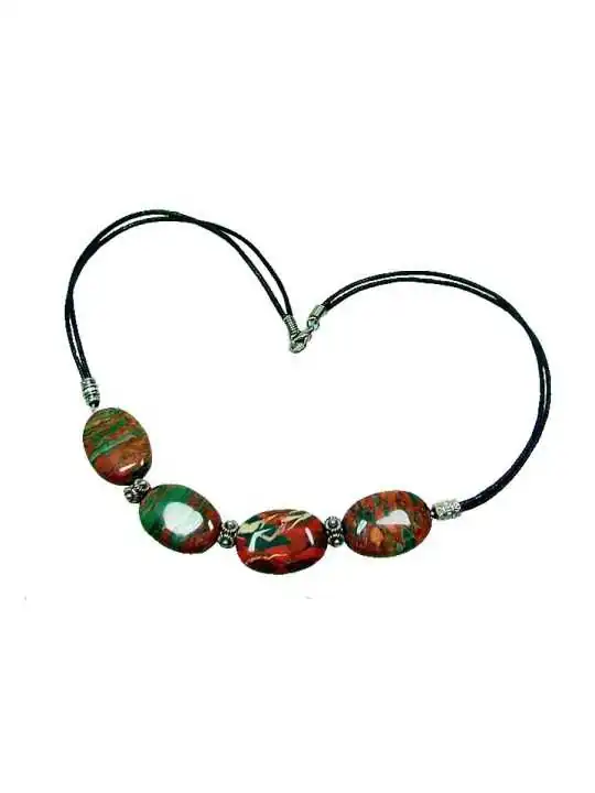 collar agatas musgo ovaladas