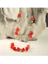 Collar largo con cubos de Coral ROjo