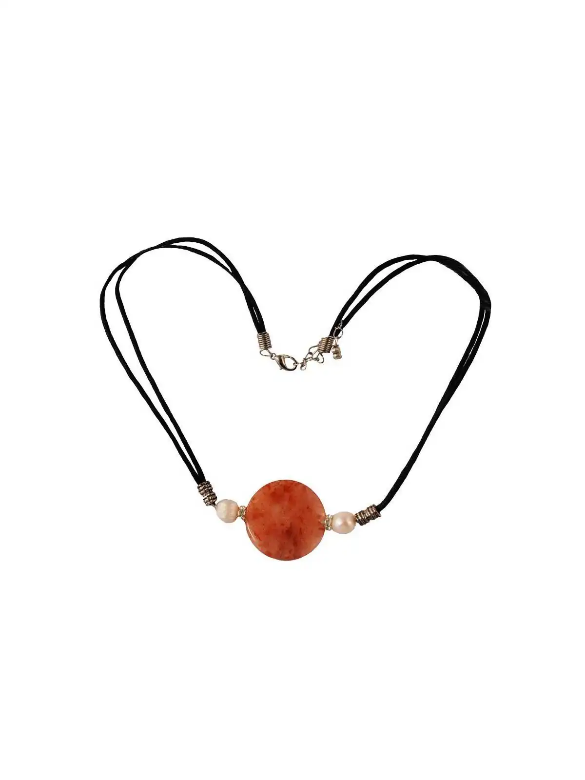 collar con medallon de agata fuego