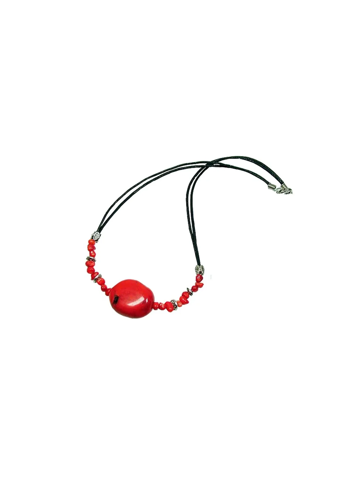 collar con coral rojo