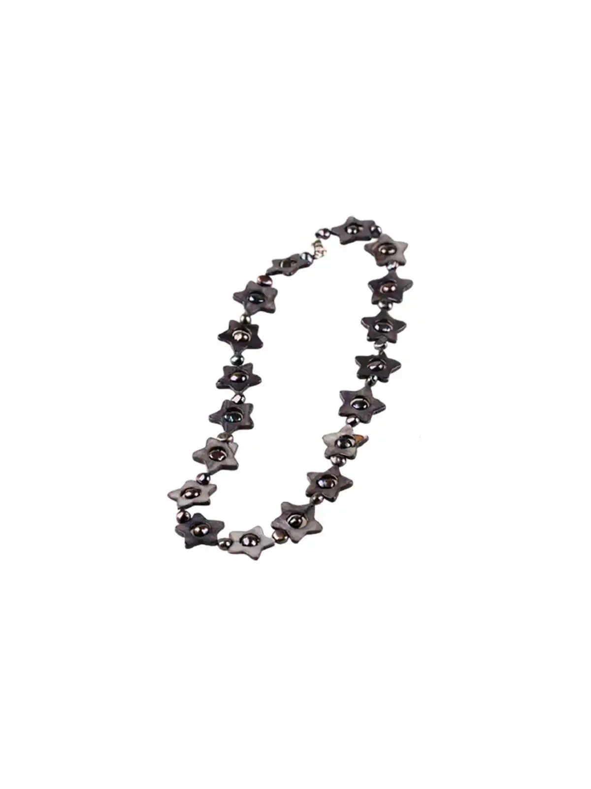 collar estrellas nacar gris