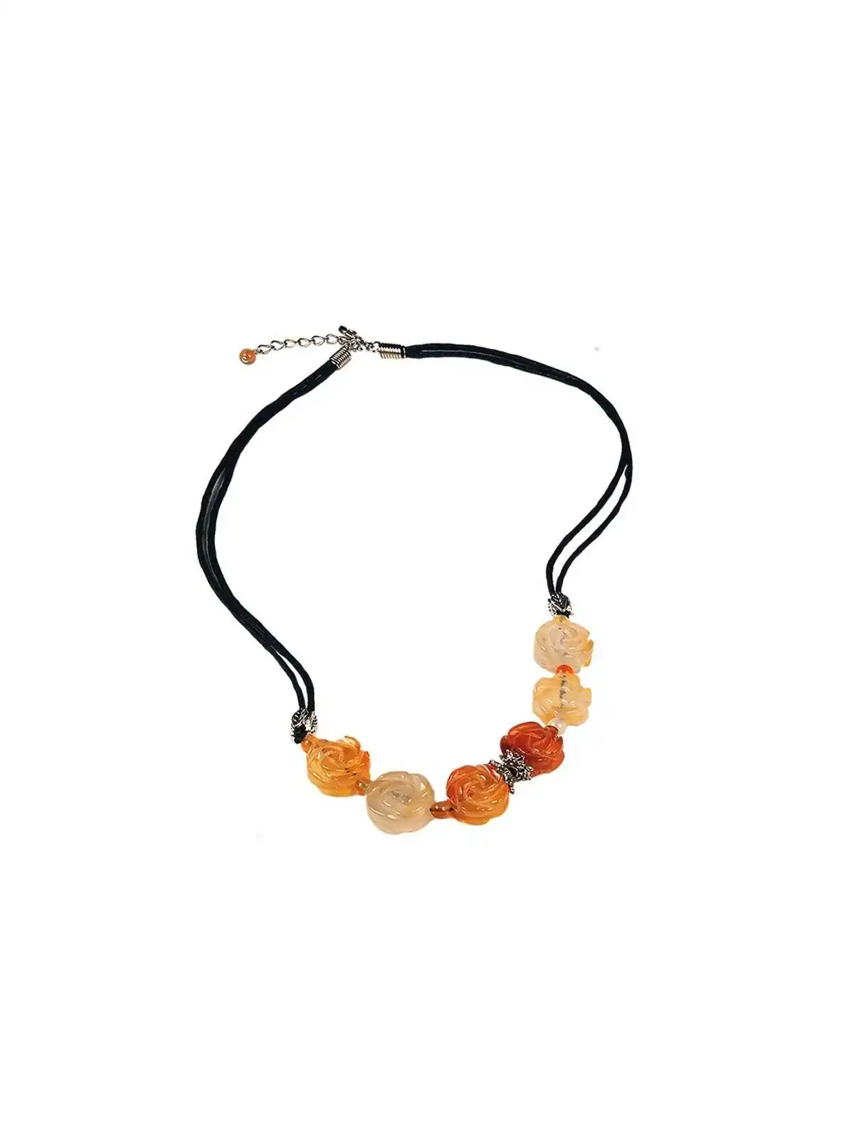 collar con flores de agata natural 