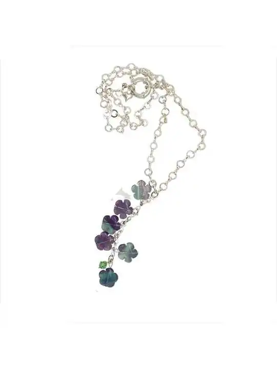 collar con colgante de flores de aventurinas