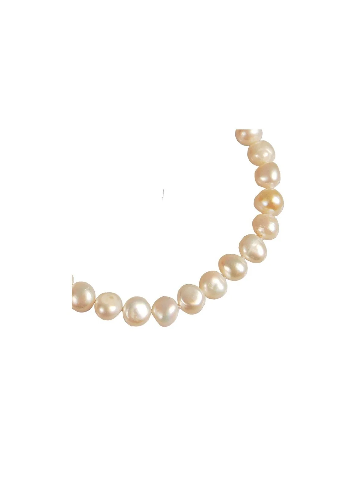 Detalle collar de perlas y cuero
