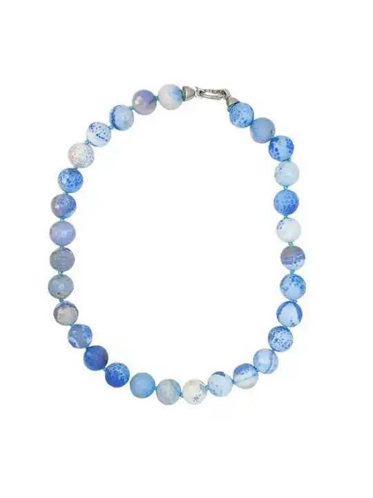 precioso collar de agatas azules