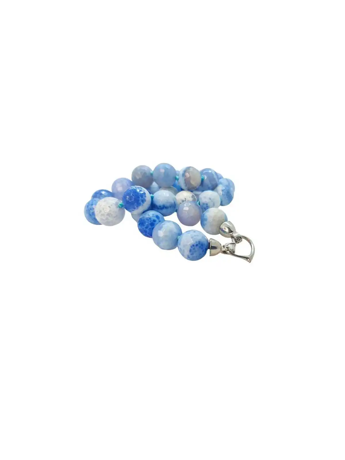 collar con agatas azules con facetas