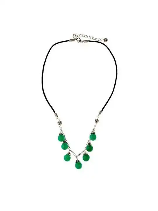 collar de gotas de aventurina verde