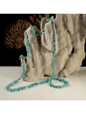 Collar extralargo con chips de turquesas verdes