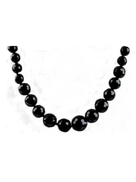 Collar matine con agatas negras facetadas