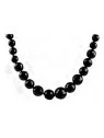 Collar matine con agatas negras facetadas