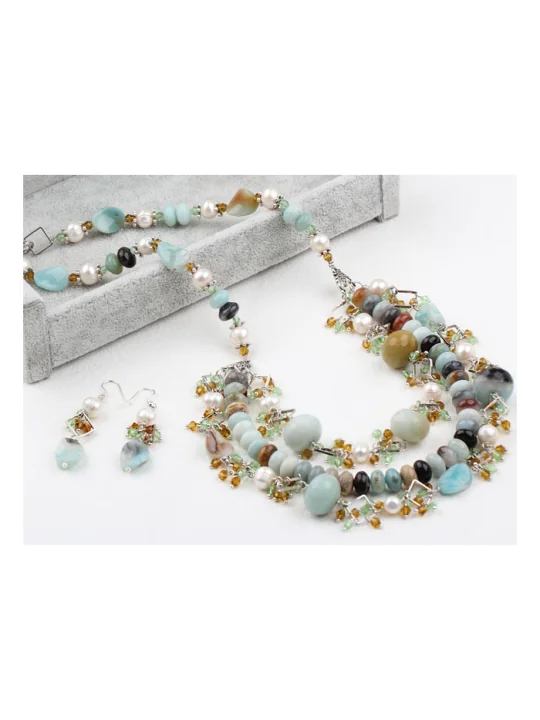 collar de piedras amazonitas naturales 