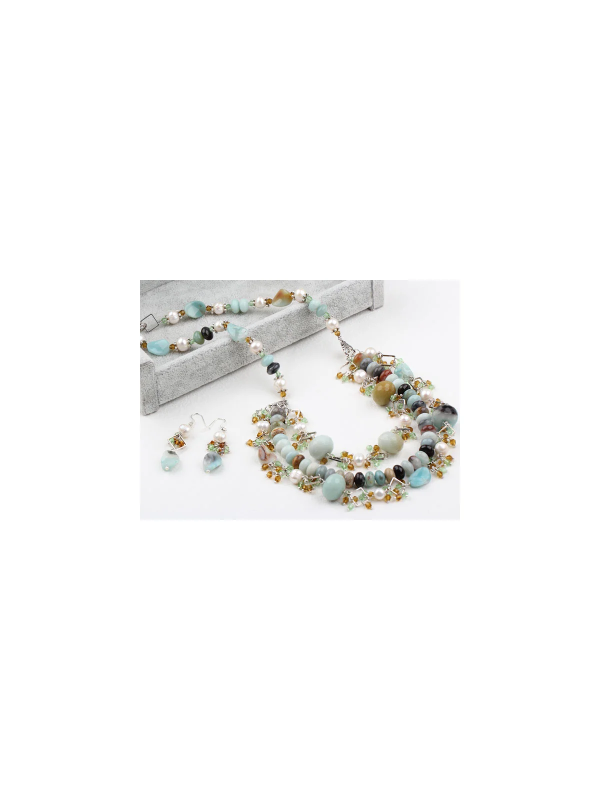 collar de piedras amazonitas naturales 