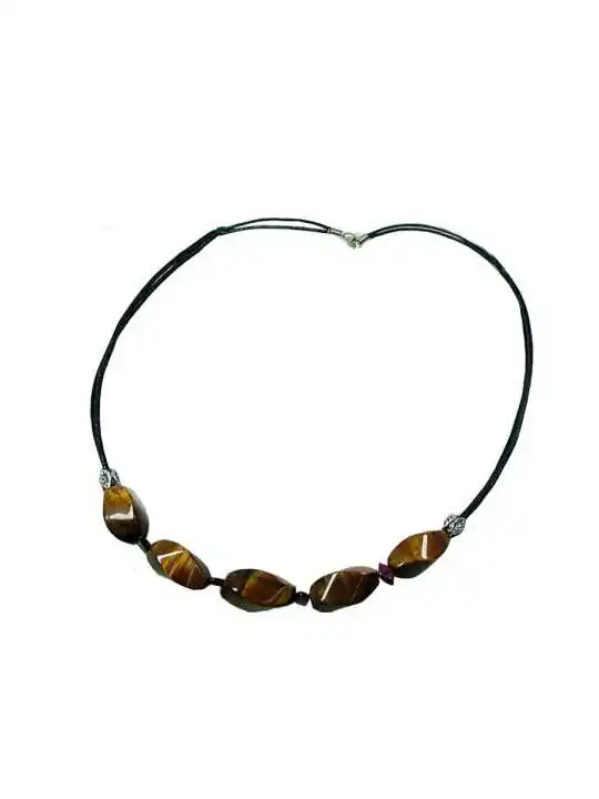 collar rombos de ojos de tigre