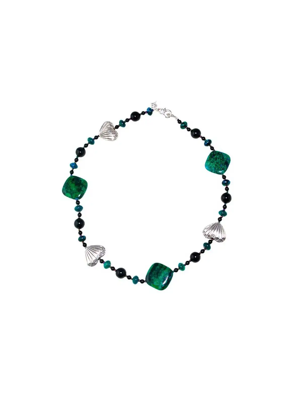 collar de piedra fenix y cuarzo negro