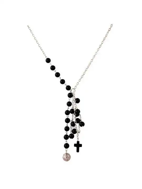 collar de agatas negras en cascada