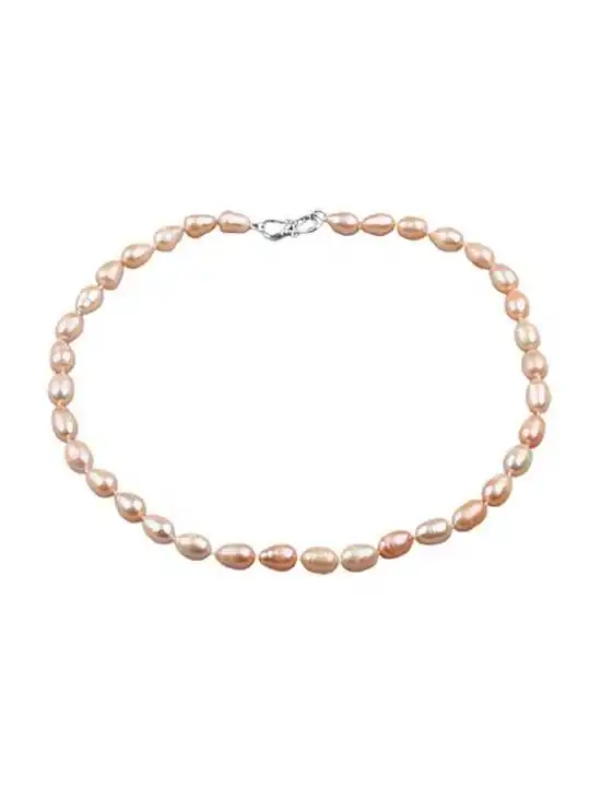 collar princesa de perlas rosas