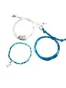conjunto de tres pulseras azules de verano