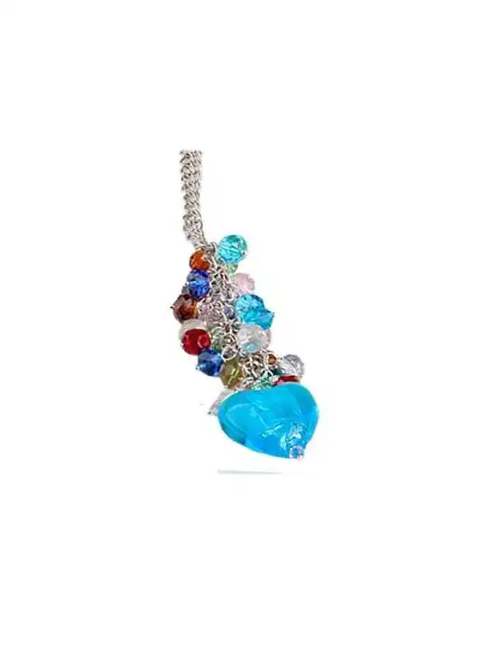 detalle collar cristales azules fantasia