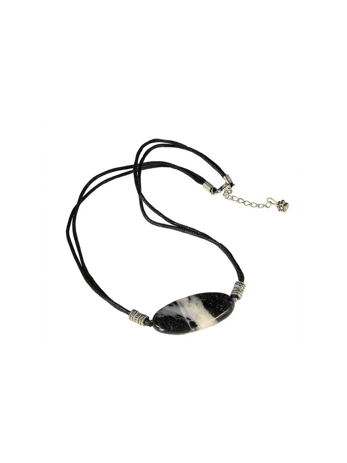 collar agata de la india gris y blanca