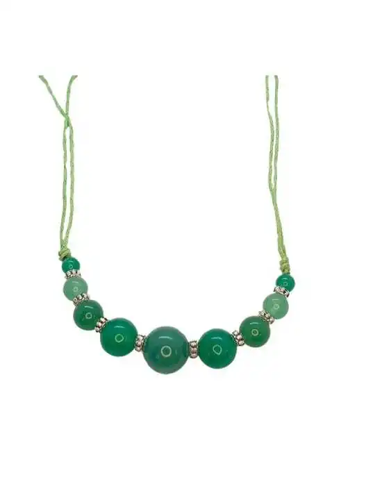 collar bolitas de aventurina verde