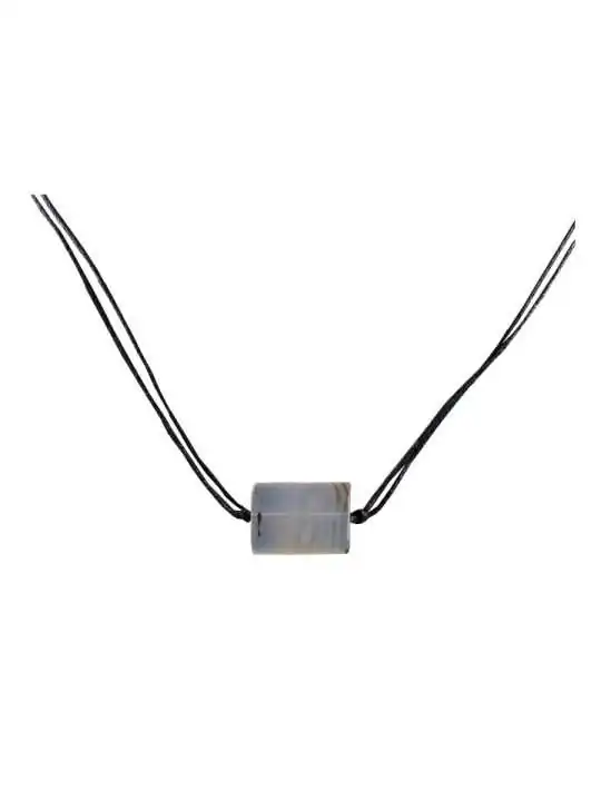 collar colgante agata gris