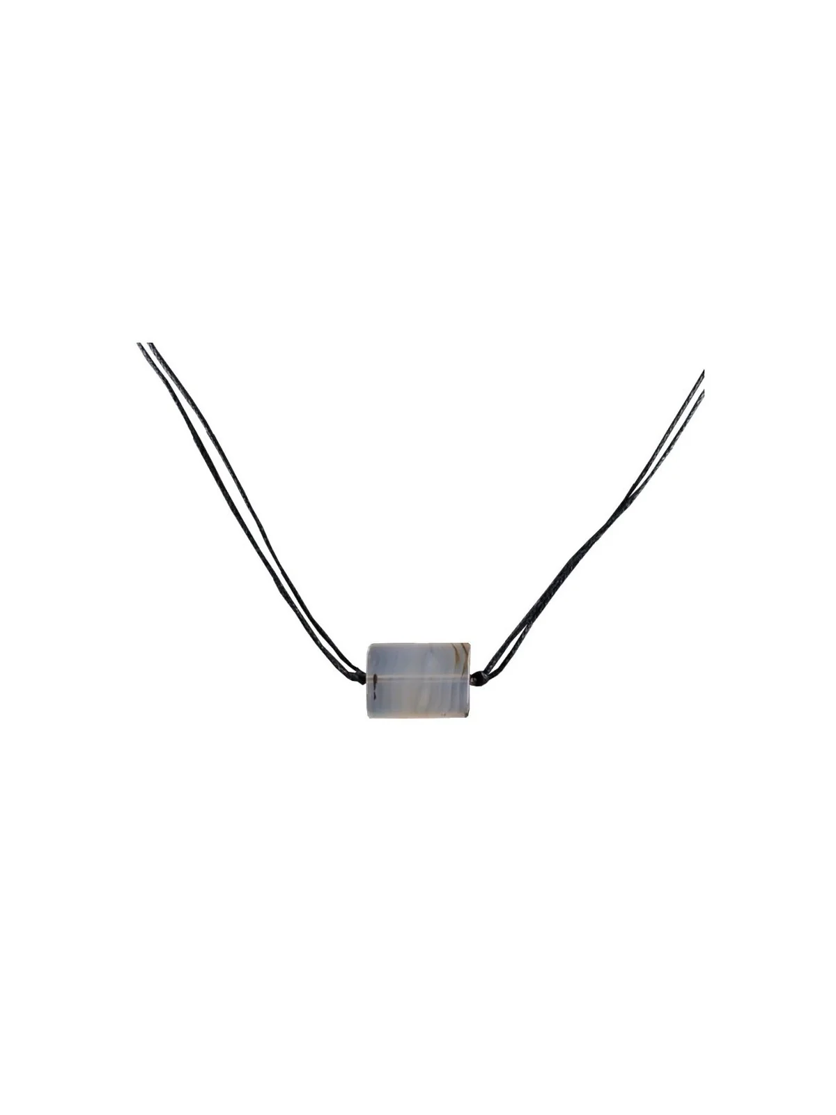 collar colgante agata gris